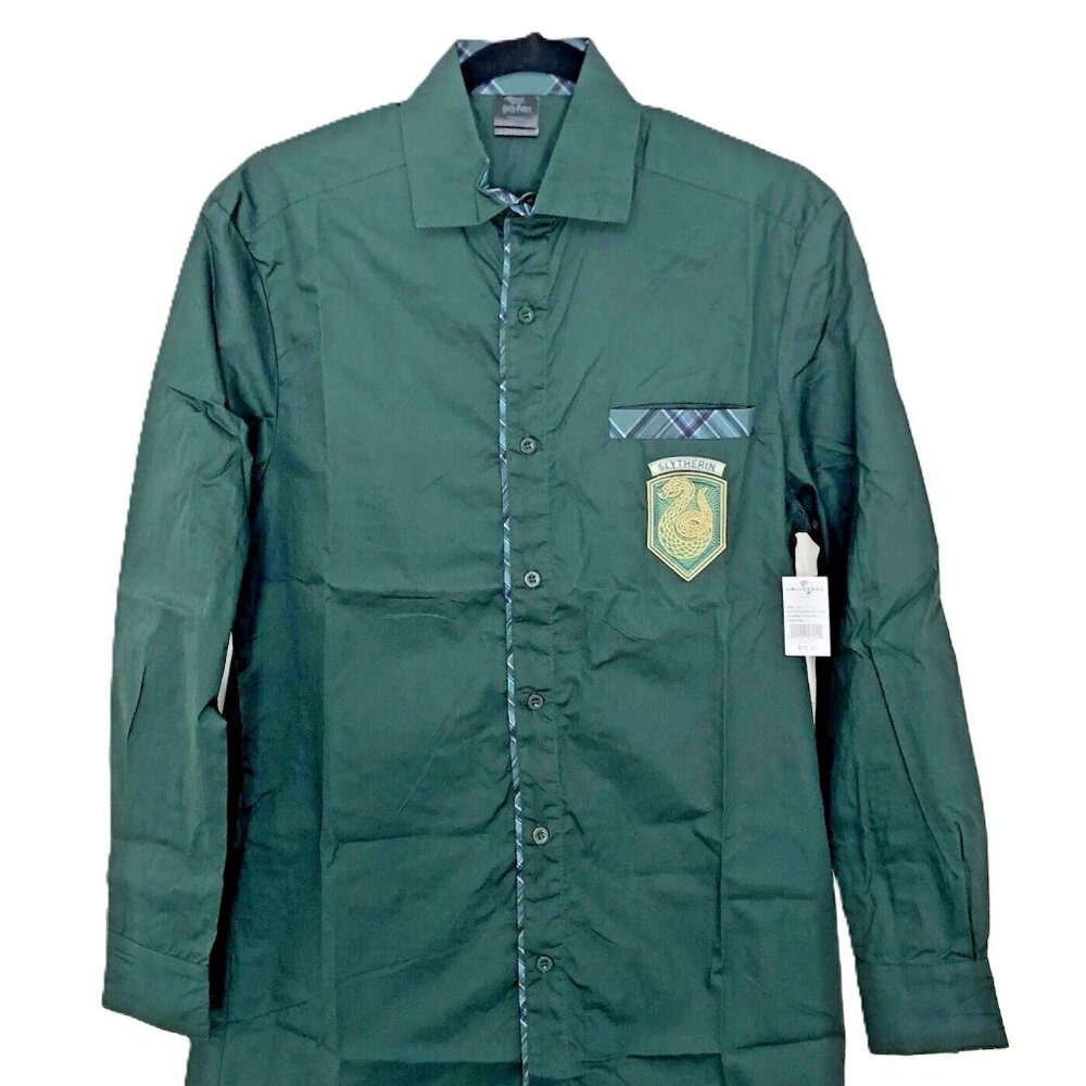Universal Studios Harry Potter SLYTHERIN Men's Green Button Down Shirt 3XL